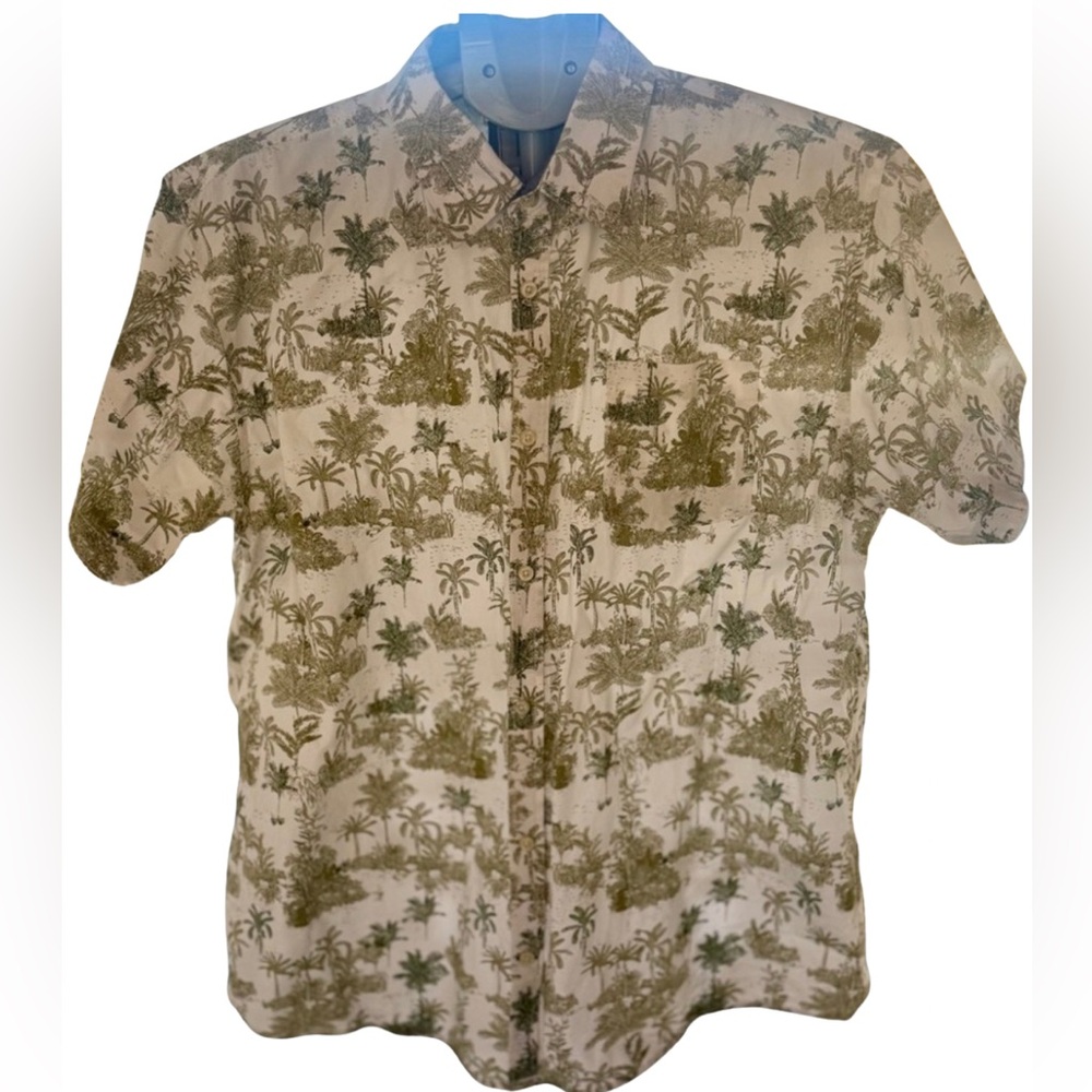 RJC Hawaiian Shirt Mens XXL Palm Tree Print Button Up Tropical Shirt